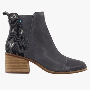 Tom’s Esme Bootie Forged Iron Grey Metallic Jacquard